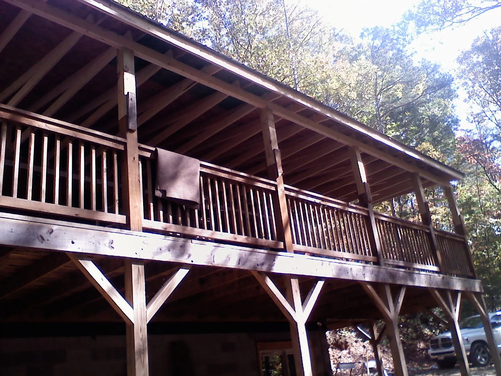 Timber framing under a new elevated porch and deck — Roof Leak Repair in White House by Roofing Brothers
